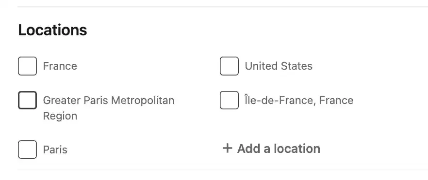 Location Filter Example
