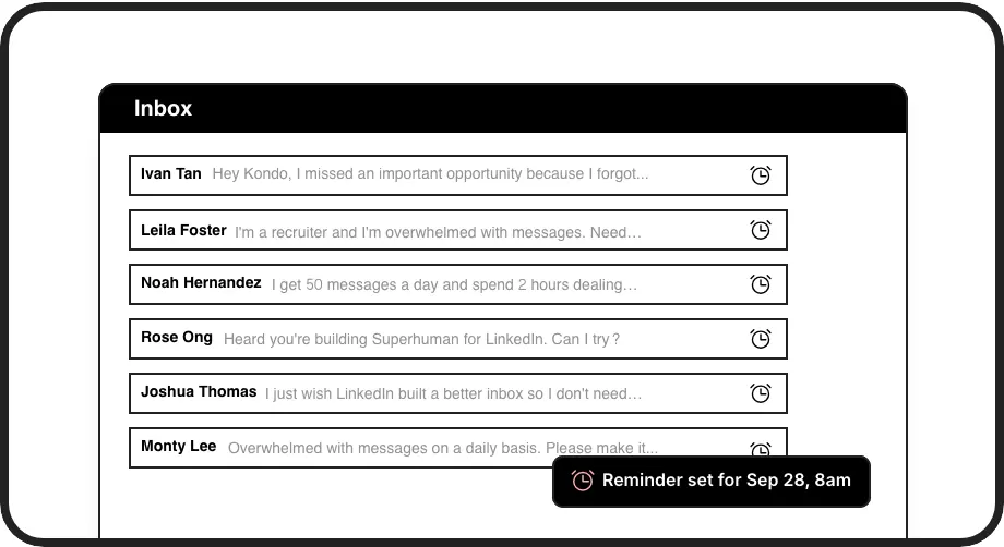 A chat with a reminder set for a later morning